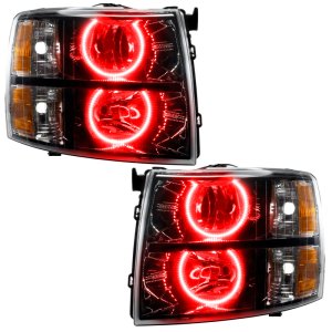 Chevrolet Silverado Headlight Halo Kit - ORACLE Lighting - Round Style - Red - `07-`13